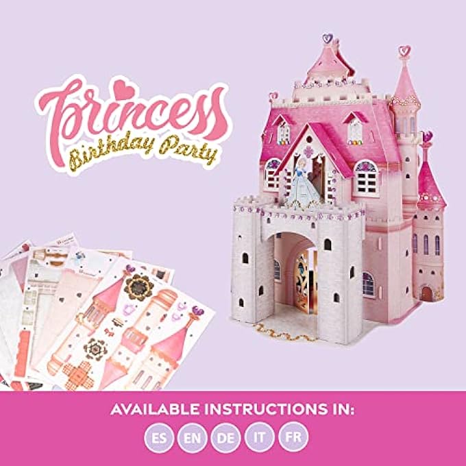 3D PUZZLE PRINCESS BIRTHDAY - 3D PUZZLE FOR CHILDREN | PRINCESS CASTLE | 95 PIECES | 524 STICKERS | 5+ YEARS - Image 3